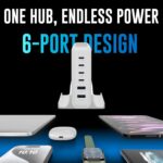 URBN 200W GaN Power Hub | 6-Port Desktop Charger (4 USB-C + 2 USB-A) | QC, PD & PPS Compatible | Super Fast Charging 2.0 | 12-Layer Protection | 1.5M Power Cord for Laptop, iPhone, Samsung, MacBook - Image 5