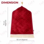 FAF Kids Janamaz Velvet Prayer Mat | Children Islamic Prayer Rug for Boy & Girl (1 to 10) | Soft Thick Namaz Mat, Portable Travel Janemaaz | Mussalla for Home, Mosque & Ramzan, Hajj and Umrah (Maroon) - Image 3