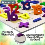 WISHKEY 3D Wooden Capital Alphabet & Number Board Puzzles with Pictures,Set of 2 Montessori Educational Learning Letters Toy for Pre Schooler Kids Boys & Girls(Pack of 2, Multicolor) - Image 5