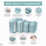 Polyester 8 Pcs Packing Cubes for Travel, Travel Organizer Pouches for Luggage, Suitcase with Cosmetics, Toiletry, Underwear and Shoe Bag, Packing Bags for Travel (Set of 8) - Sky Blue - Image 5