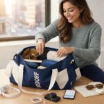 Wazdorf Nylon Travel Duffel Bag for Men & Women, Lightweight Waterproof Weekender with Shoe Compartment, Wet Dry Pocket, Luggage Strap, Phone Holder, Gym Bag for Men, Fitness, Yoga (Dark Blue) - Image 5