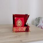 Velvet Covered Quran Tasbeeh Islamic Gift Set,Holy Quran Prayer Beads Wooden Gift Box,Islamic Birthday, Wedding Gift,Islam Graduation Gift,Muslim Gift Favor,Eid, Ramadan Gift Favor (Claret Red) - Image 3