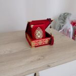 Velvet Covered Quran Tasbeeh Islamic Gift Set,Holy Quran Prayer Beads Wooden Gift Box,Islamic Birthday, Wedding Gift,Islam Graduation Gift,Muslim Gift Favor,Eid, Ramadan Gift Favor (Claret Red) - Image 4