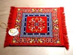 Prayer Mat | Velvet Aasan | Meditation Carpet | Pooja Aasan | Traditional Prayer Mat | Medium Size | Red Color - Image 3