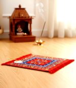 Prayer Mat | Velvet Aasan | Meditation Carpet | Pooja Aasan | Traditional Prayer Mat | Medium Size | Red Color - Image 6