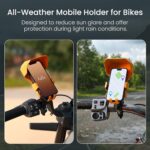 Portronics Mobike 4 Plus Handlebar Mount Mobile Holder with Sunshade & Light Rain Protection, One-Press Release, 360° Rotation, 4-Point Grip Lock, Fits 5.4–6.7 Inch Smartphones, for Maps & Navigation - Image 3