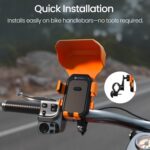 Portronics Mobike 4 Plus Handlebar Mount Mobile Holder with Sunshade & Light Rain Protection, One-Press Release, 360° Rotation, 4-Point Grip Lock, Fits 5.4–6.7 Inch Smartphones, for Maps & Navigation - Image 9