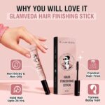 GLAMVEDA Frizz Free Hair Finishing Stick | Anti Frizz Hair Fix Gel Stick | Non-Greasy & Non-Sticky | Anti Flyaways & Baby Hair Fixer | 24 Hours Stay | With Rice Water | 20ml Pack Of 1 - Image 4
