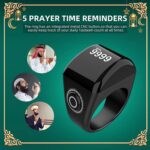 Smart Tasbih Prayer Counter - Digital Tasbih Finger Counter Muslim Islamic Prayer Smart Rings with Battery Charging Case APP Support and OLED Screen Waterproof and Digital for Muslims - Image 3