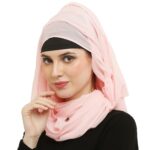 Evelia Women's Georgette Pink Hijab Scarf - Image 3