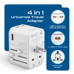Ceptics TravelAdapter 4 in 1 65W Universal Travel Adapter with Type C - India to International Travel Adapter Plug Socket, 1 x USB, 2 x USB-C (3.1A) Fast Charging, 10 Years Warranty - White - Image 3