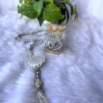 HADIYAH Customized Silver Pearl Tasbeeh (100 Beads) with Bismillah or with Your Name - Image 3