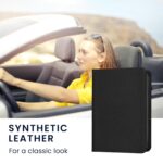 Car Document Holder Durable Leather Registration and Insurance Organizer with Multiple Pockets Design for Easy Access and Secure Storage (MINI Black) - Image 3
