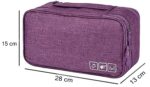 Seagull flight of fashion Polyester 3 Layer Lingerie Organizer Bag, Travel Pouch For Storage Of Bra, Underwear, Innerwear, Cosmetics, Toiletry For Women - 28 X 15 X 13 Cm - Purple - Image 3