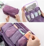 Seagull flight of fashion Polyester 3 Layer Lingerie Organizer Bag, Travel Pouch For Storage Of Bra, Underwear, Innerwear, Cosmetics, Toiletry For Women - 28 X 15 X 13 Cm - Purple - Image 4