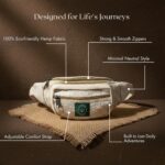 Waist Bag for Men & Women | Adjustable Belt Bag Hemp Fanny Pack | Travel Running Hiking Outdoor Crossbody Chest Sling | Eco-Friendly Lightweight Waist Bag with Multiple Zipper Pockets - Image 4
