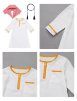 ODASDO Muslim Baby Boys Abaya Robe with Head Scarf Toddler Kids Newborn Prayer Outfit Islamic Clothing - Image 7
