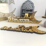 American Elm Ramadan Desktop Decor Islamic Calligraphy Table Decoration Home Decor 11.8 x 3.9 Inch (30 x 9.9 cm) 1 Pc Ready-to-Display - Image 5