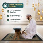 Muslim Prayer Rug - Prayer Mats Muslim, Traditional Style,Thick and Padded Muslim Prayer Mat, 99 Prayer Beads and a Prayer Cap Included, For Men-Women and Kids, Travel Bag and Prayer Bead (Green) - Image 5