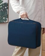 Waterproof Portable Document Storage Bag Travel Organizer with Safety Code Lock Multi-Layer File Storage Bag for Home Office (Blue) - Image 3