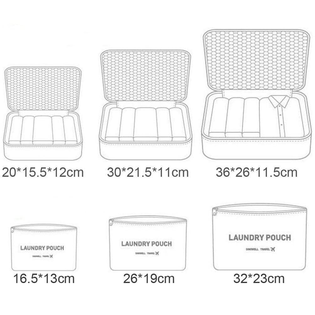 6 Pcs Cloth Organizer Pouch Zipper Bags Travel Luggage Packing Bag Traveling Multipurpose Clothes Undergarments Portable Case Cosmetics Make-Up Bag(Multicolor, Fabric) - Multicolor - Image 5