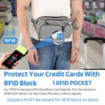 DOCOSS-Fanny Pack for Men,Women,Waterproof Waist Bag,1 RFID Safe Pocket,Premium Stitching & Zippers Travel Side Bag for Men,Women -Belt Bag with Extra Extendable Belt for Travelling (Grey) - Image 3