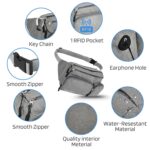 DOCOSS-Fanny Pack for Men,Women,Waterproof Waist Bag,1 RFID Safe Pocket,Premium Stitching & Zippers Travel Side Bag for Men,Women -Belt Bag with Extra Extendable Belt for Travelling (Grey) - Image 4
