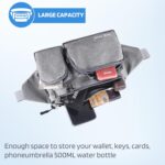 DOCOSS-Fanny Pack for Men,Women,Waterproof Waist Bag,1 RFID Safe Pocket,Premium Stitching & Zippers Travel Side Bag for Men,Women -Belt Bag with Extra Extendable Belt for Travelling (Grey) - Image 5