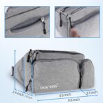 DOCOSS-Fanny Pack for Men,Women,Waterproof Waist Bag,1 RFID Safe Pocket,Premium Stitching & Zippers Travel Side Bag for Men,Women -Belt Bag with Extra Extendable Belt for Travelling (Grey) - Image 9