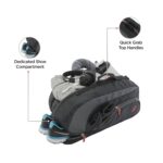 Harissons Jake 31L Water Resistant Duffel Gym Bag for Men & Women | Convertible Travel & Sports Backpack with Shoe Compartment & Easy Front Pocket Access (Black & Grey) - Image 7