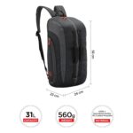 Harissons Jake 31L Water Resistant Duffel Gym Bag for Men & Women | Convertible Travel & Sports Backpack with Shoe Compartment & Easy Front Pocket Access (Black & Grey) - Image 11