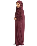 Prien Kids Prayer Dress Muslim Clothes for Girls Long Sleeve Abaya with Hijab Two Piece Maxi Islamic Set Scarf Kaftan Jilbab - Image 4