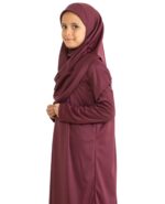 Prien Kids Prayer Dress Muslim Clothes for Girls Long Sleeve Abaya with Hijab Two Piece Maxi Islamic Set Scarf Kaftan Jilbab - Image 5
