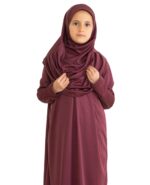Prien Kids Prayer Dress Muslim Clothes for Girls Long Sleeve Abaya with Hijab Two Piece Maxi Islamic Set Scarf Kaftan Jilbab - Image 6