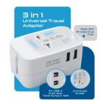 Ceptics Universal Charger Adapter, 3 in 1 Universal Travel Adapter All in One, Universal Travel Accessories 2 USB 2.4A, 100-250 Voltage Travel Charger, International Travel Adapter, White - Image 3