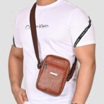 Pramadda Pure Luxury Elegant Milan SMALL Leather Sling Bag for Men Women | Classic Chest Slinger | Mobile Pocket Sling Bags for passport documents essential items| corporate gifts items. - Image 3