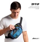 Boldfit Waist Bag for Men & Women-Water-Resistant, Lightweight Fanny Pack with Adjustable Strap, Multiple Compartments & Buckle Closure-Ideal Chest Sling Bag for Travel, Running, Hiking & Daily Use - Image 6