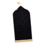 ATORSE Prayer Rug Soft Turkish Portable Muslim Prayer Mat for Adults Men Women Kids Black - Image 5