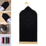 ATORSE Prayer Rug Soft Turkish Portable Muslim Prayer Mat for Adults Men Women Kids Black - Image 10