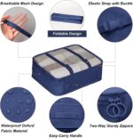 Lazer Polyester 7 Set Travel Organizer Bag 3 Packing Cubes + 3 Pouches + 1 Toiletry | Travel Storage Organizers for Clothes, Shoes & Accessories | Waterproof & Lightweight Luggage Bag (Dark Blue) - Image 3