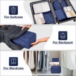 Lazer Polyester 7 Set Travel Organizer Bag 3 Packing Cubes + 3 Pouches + 1 Toiletry | Travel Storage Organizers for Clothes, Shoes & Accessories | Waterproof & Lightweight Luggage Bag (Dark Blue) - Image 4