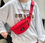 Unisex Waist Bag for Men & Women – Lightweight Crossbody Sling Fanny Pack with Adjustable Strap, Multi-Pocket Travel Running Gym Casual Belt Bag (Red) - Image 4