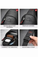 Water Resistant Vegan Leather Chest Bag for Men & Women | Running Bag, Chest Sling & Travel Fanny Pack | Sports Waist Pouch (Chest Bag) - Image 4