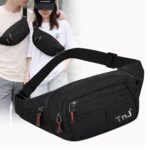 Waist Bag for Men & Women | Adjustable Waist Pouch with 3 Zipper Pockets | Travel Fanny Pack Belt Bag for Running, Hiking & Daily Use | Mobile, Passport & Money Holder | Lightweight Black - Image 4