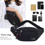 Waist Bag for Men & Women | Adjustable Waist Pouch with 3 Zipper Pockets | Travel Fanny Pack Belt Bag for Running, Hiking & Daily Use | Mobile, Passport & Money Holder | Lightweight Black - Image 5