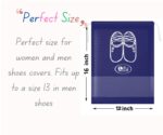 Lify Portable Travel Shoe Bags Shoe Organizer Space Saving Storage Bags- Medical Blue (3pcs), Navy Blue (3 pcs) & Light Grey (2 Pcs) 16 X 12'' Inches- 8 Piece Pack - Image 3