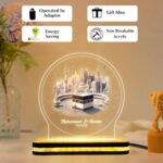 Personalized Hajj Mubarak Acrylic Plaque LED Lamp | Islamic Gift with Name | Customized Lamp for Hajj Return, Umrah, or Eid | Unique Gift for Hajj Completion or Homecoming (5.5x5x5 Inch) - Image 5