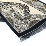 ESERRA Muslim Prayer Rug - 99 Beads & Cap Included, Islam Prayer Mats for Men, Women & Kids (Black) - Image 9