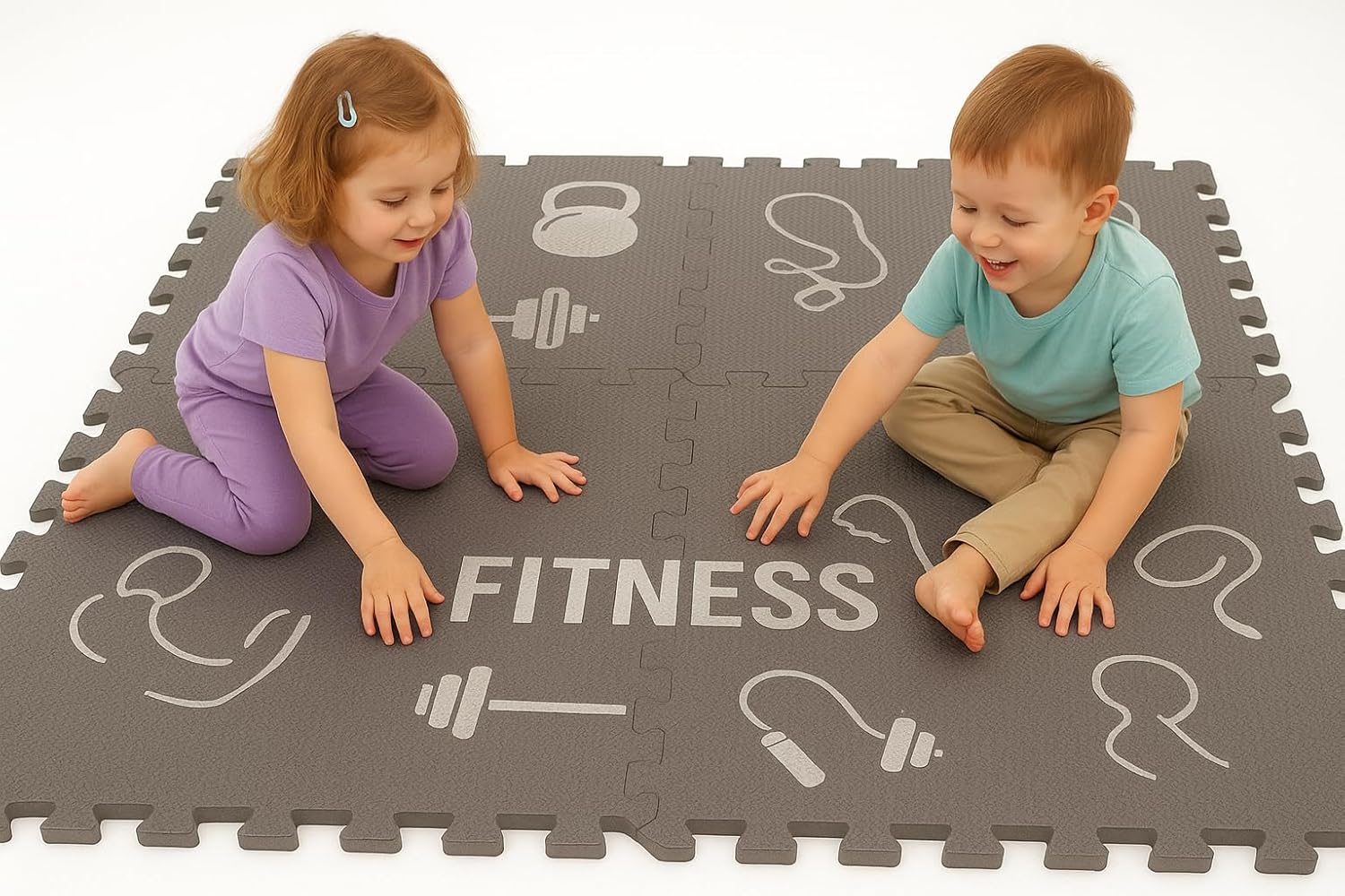 EVA Interlocking Mat for Kids Play, Gym Exercise, and Prayer Room | Soft Cushion, Water Resistant, Non-Slip & Easy to Carry Multipurpose Foam Flooring 10 Tiles Gray Color - Image 5