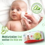LuvLap Moisturising Wet Wipes with Lid For Baby Skin, Enriched with Aloe Vera, Vitamin E &Chamomile Extract, pH Balanced, Dermatologically Safe, Paraben & Sulphate Free, 72 Wipes, pack of6 - Image 3